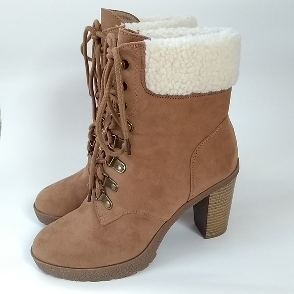 Brash Shoes - Brash High Heel Women Boots Ankle Lace Up Size 6.5